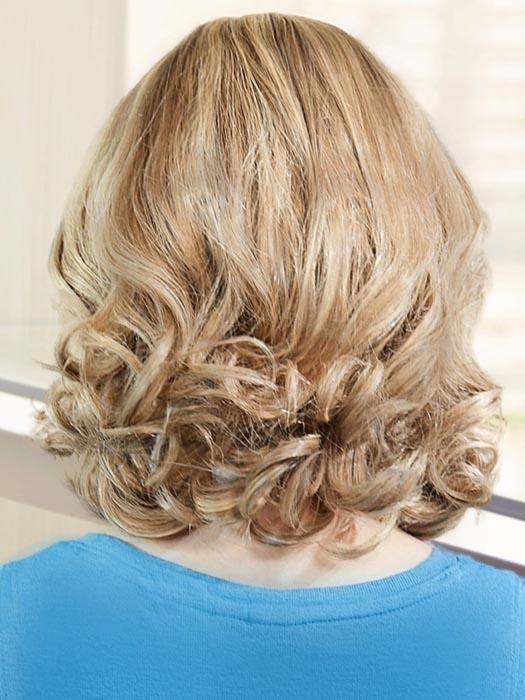 PLF 008HM by LOUIS FERRE in 140/14 SPRING HONEY | Medium Blonde Blended with Light Brown Tones (PIECE HAS BEEN CURLED TO GET THIS LOOK)
