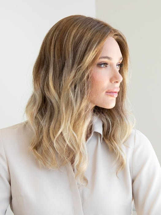 S14-26/88RO SUNSHINE | Cascading Ombre Shade | Medium Brunette Roots fade into Warm, Honey Blonde Hues at the Ends