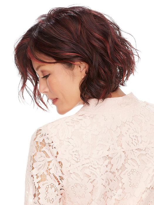 FS2V/31V CHOCOLATE CHERRY | Black-Brown Violet, Medium Red-Violet Blend with Red-Violet Bold Highlights (Model is wearing January with a wefted back)