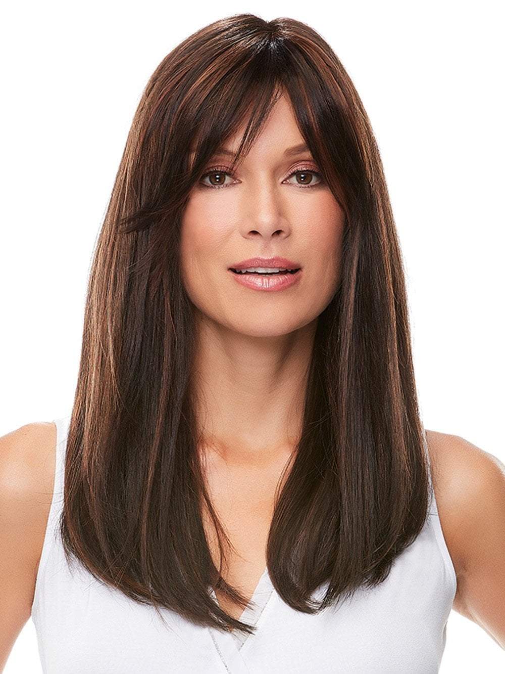 CAMILLA by JON RENAU in FS4/33/30A MIDNIGHT COCOA | Dark Brown, Medium Red, Medium Natural Red Blonde/Brown Blend with Medium Natural Red Blonde/Brown Blend Bold Highlights