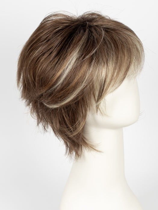 ALMOND SPICE-R | Dark Brown with Medium Brown Base with Honey and Platinum Blonde Highlights and Dark Brown roots