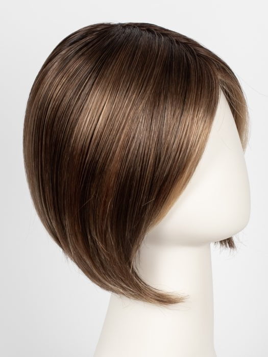 LIGHT BERNSTEIN ROOTED | Light Auburn, Light Honey Blonde, and Light Reddish Brown Blend and Dark Roots