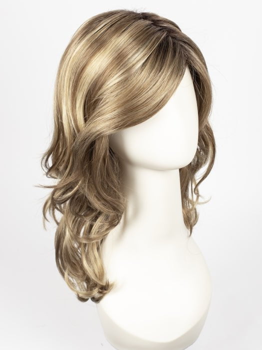 RH12/26RT4 | Light Brown w/Fine Golden Blonde Highlights & Dark Brown Roots