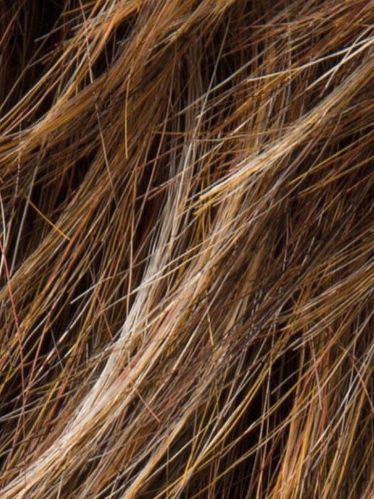 TOBACCO LIGHTED | Medium Brown base with Light Golden Blonde highlights and Light Auburn lowlights