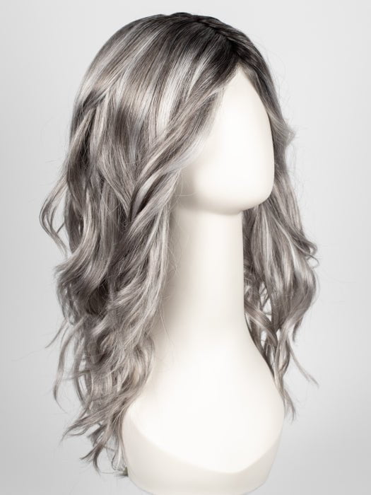 CHROMERT1B | Gray and White with 25% Medium Brown Blend and Off-Black Roots