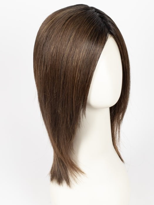 CHOCOLATE WITH CARAMEL | Medium Brown, Light Caramel Brown Highlights and Dark Brown Roots