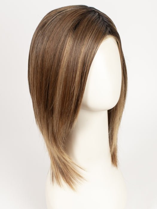 MOCHA WITH CREAM | Light Ash Brown with Caramel Brown and Medium Honey Blonde, Dark Brown Roots