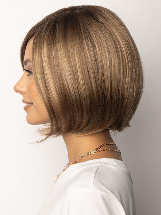 A sleek bob wig with a full side bang