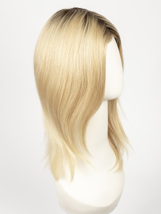 CHAMPAGNE ROOTED | Light Beige Blonde, Medium Honey Blonde, and Platinum Blonde blend with Dark Roots