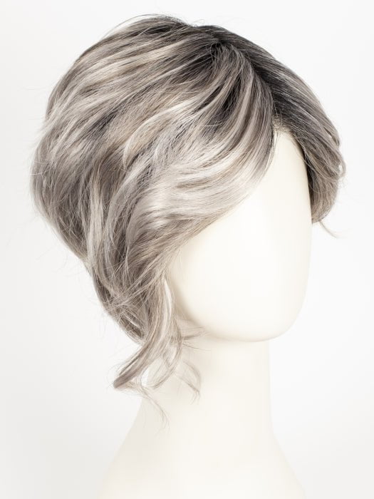 CHROMERT1B | Gray and White with 25% Medium Brown Blend and Off-Black Roots