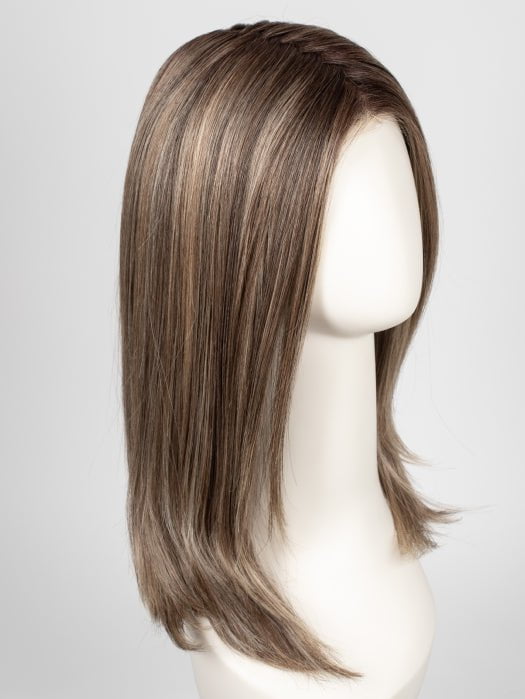 RL12/22SS SHADED CAPPUCCINO | Light Golden Brown Evenly Blended with Cool Platinum Blonde Highlights with Dark Roots