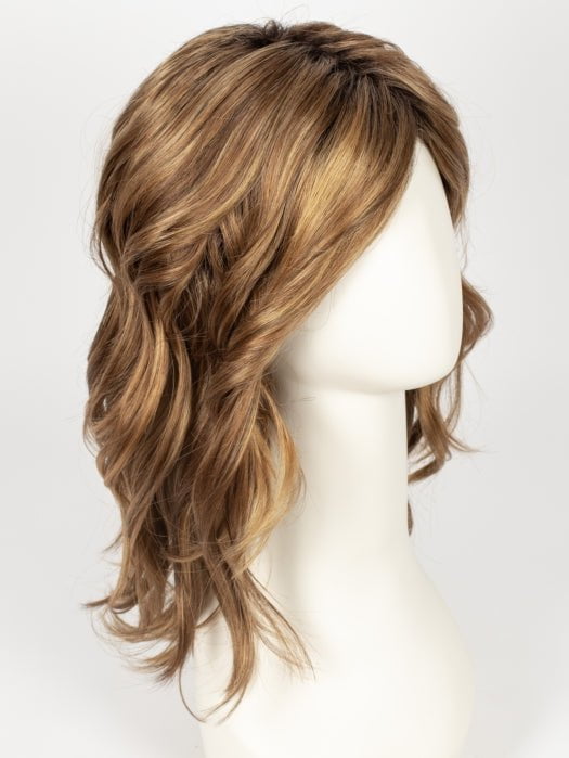 R30/28/26RT4 | Medium Auburn and Light Auburn and Golden Blonde Blend with Dark Brown Roots