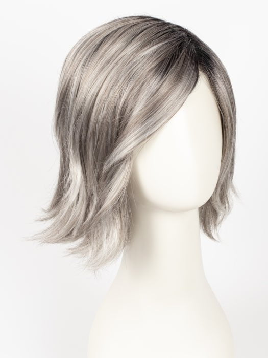 CHROMERT1B | Gray and White with 25% Medium Brown Blend and Off-Black Roots