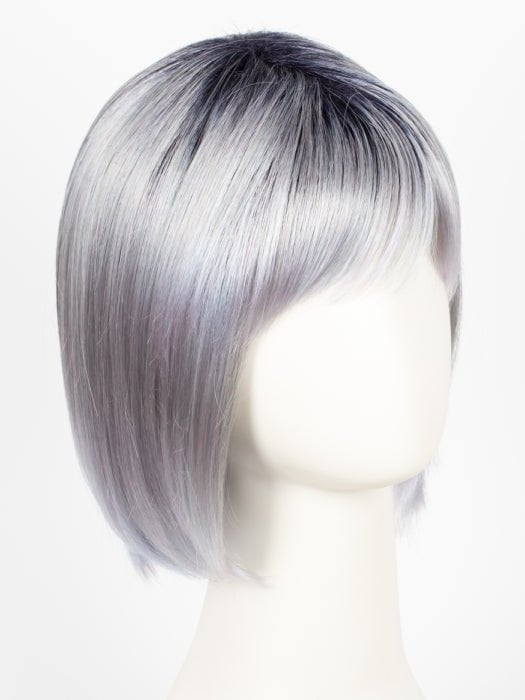 PASTEL-BLUE-R | Pastel periwinkle tone base with a dark black/purple root