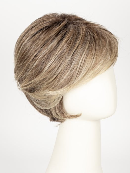 RL12/22SS SHADED CAPPUCCINO | Light Golden Brown Evenly Blended with Cool Platinum Blonde Highlights with Dark Roots