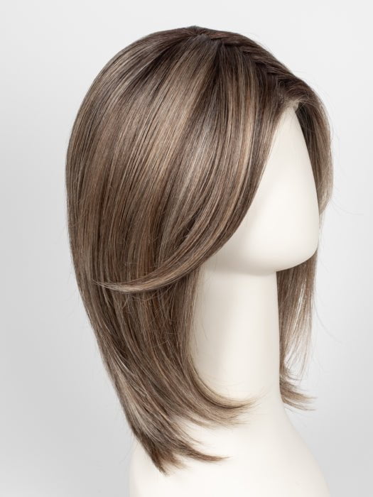 RL12/22SS SHADED CAPPUCCINO | Light Golden Brown Evenly Blended with Cool Platinum Blonde Highlights with Dark Roots