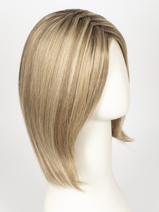 SANDY-BLONDE-ROOTED | Medium Honey Blonde, Light Ash Blonde, and Lightest Reddish Brown blend with Dark Roots