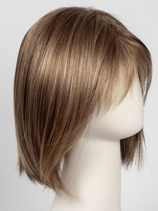 TOASTED-SHINE | Dark Honey Blonde highlights on top and Light Ash Brown base at the nape