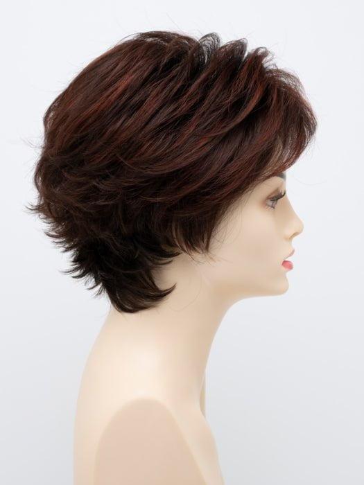 CHOCOLATE-CHERRY | Dark Brown roots with overall Medium Brown base with Deep Red highlights