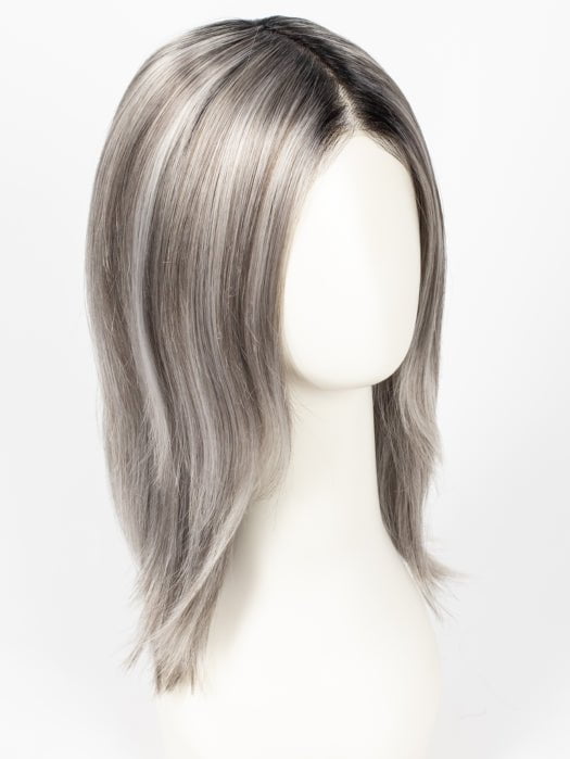 CHROMERT1B | Gray and White with 25% Medium Brown Blend and Off-Black Roots