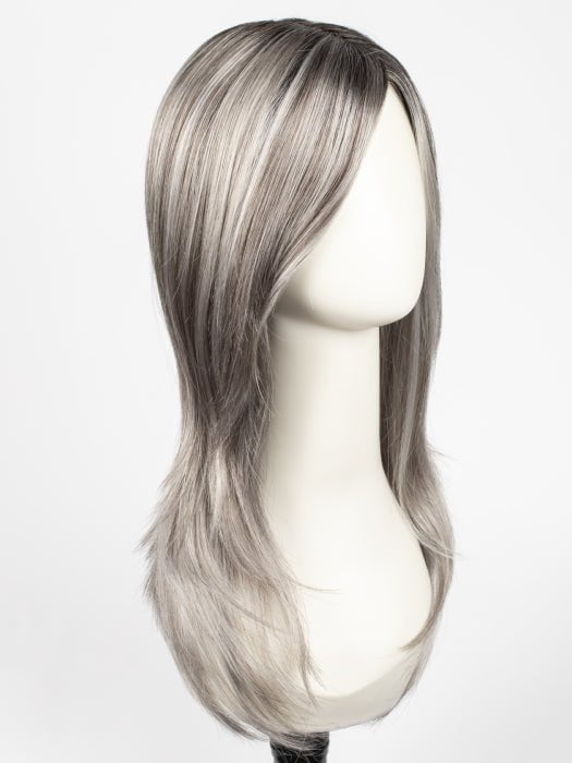 CHROMERT1B | Gray and White with 25% Medium Brown Blend and Off-Black Roots