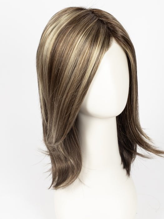 CHOCOLATE-FROST-R | Dark Brown Base with Honey Blonde and Platinum Highlights with Dark Brown Roots