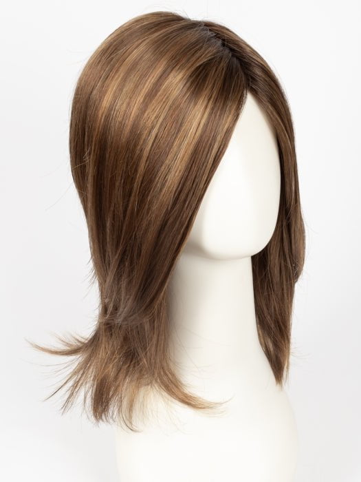 HONEY-BROWN-R | Dark Roots on a Warm Medium Brown Base with Auburn and Honey Highlights