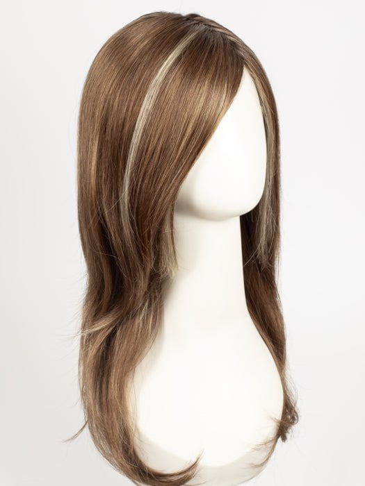 DARK-AMBER-HL | Medium Red Brown and Light Red Brown blend with Dark Brown roots and Champagne highlights