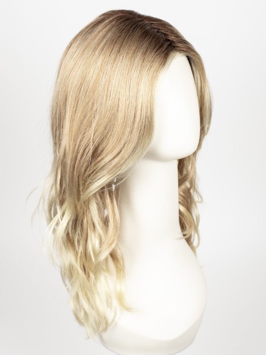 27T613S8 | Medium Natural Red-Gold Blonde and Pale Natural Gold Blonde Blend and Tipped, Shaded with Medium Brown