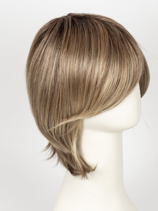 RL12/22SS SHADED CAPPUCCINO | Light Golden Brown Evenly Blended with Cool Platinum Blonde Highlights and Dark Roots