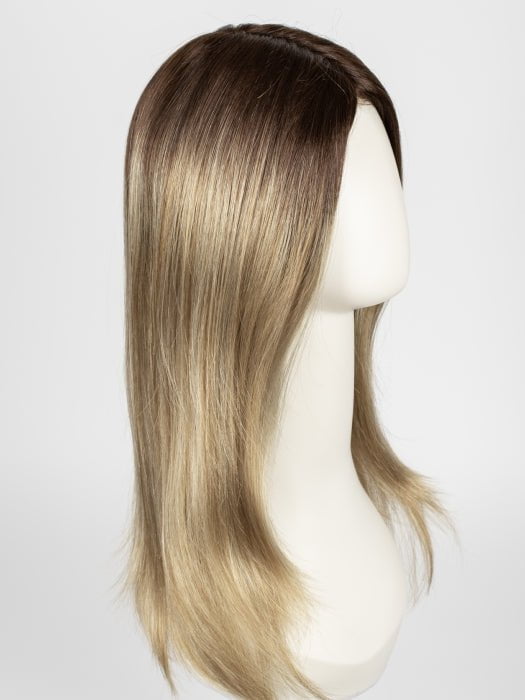 CREAMY-TOFFEE-LR | Longer Dark Roots with Light Platinum Blonde and Light Honey Blonde