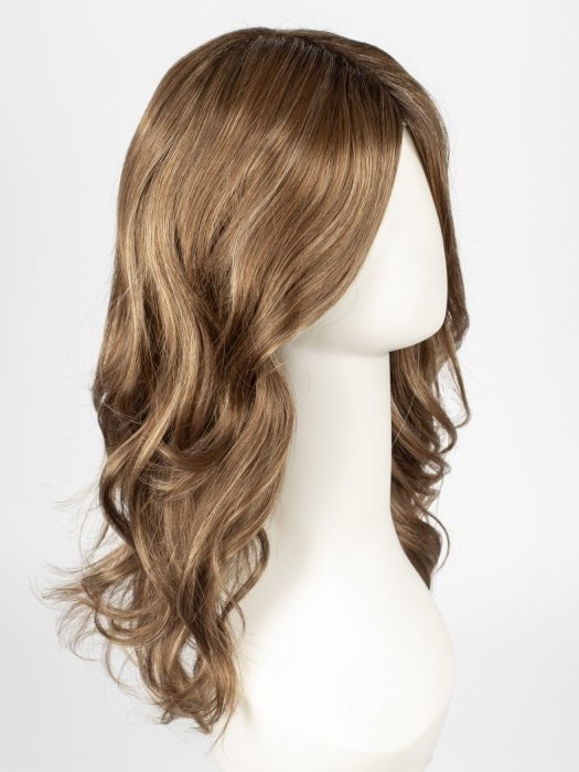 MAPLE-SUGAR-R | Light-Medium Brown Base with Warm Medium Blonde Highlights and Dark Brown Roots