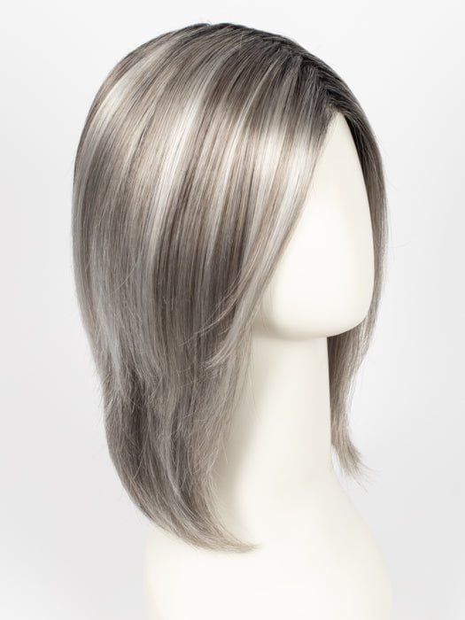 CHROMERT1B | Gray & White With 25% Medium Brown Blend & Off-Black Roots