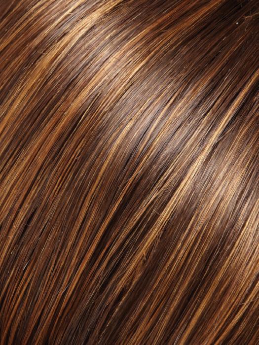 6F27 CARAMEL RIBBON | Dark Brown with Light Red-Gold Blonde Highlights and Tips