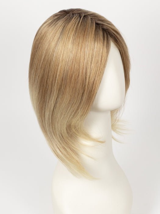 27T613S8 | Medium Natural Red-Gold Blonde and Pale Natural Gold Blonde Blend and Tipped, Shaded with Medium Brown