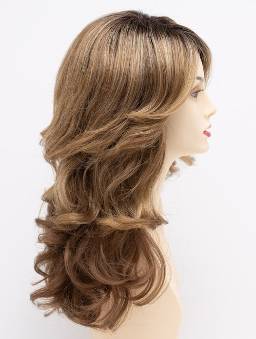 GOLDEN-NUTMEG | Medium Brown roots with overall Warm Cinnamon base and Golden Blonde highlights