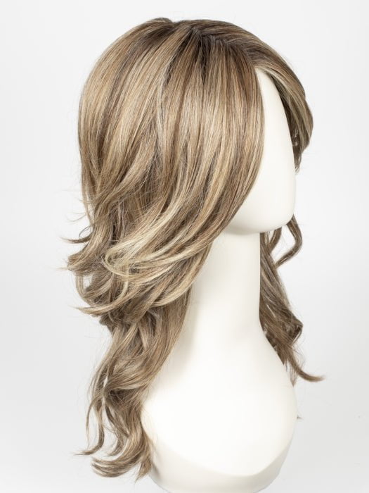 RL12/22SS SHADED CAPPUCCINO | Light Golden Brown Evenly Blended with Cool Platinum Blonde Highlights with Dark Roots