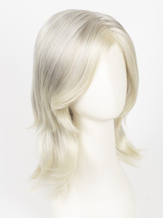 CHAMPAGNE-SILVER | Platinum Blonde and Light Grey Blended with Soft, Light Blonde at the face line