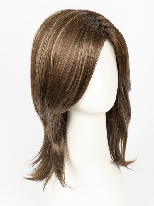 ICED-MOCHA-R | Rooted Dark Brown with Medium Brown Base Blended with Light Blonde Highlights