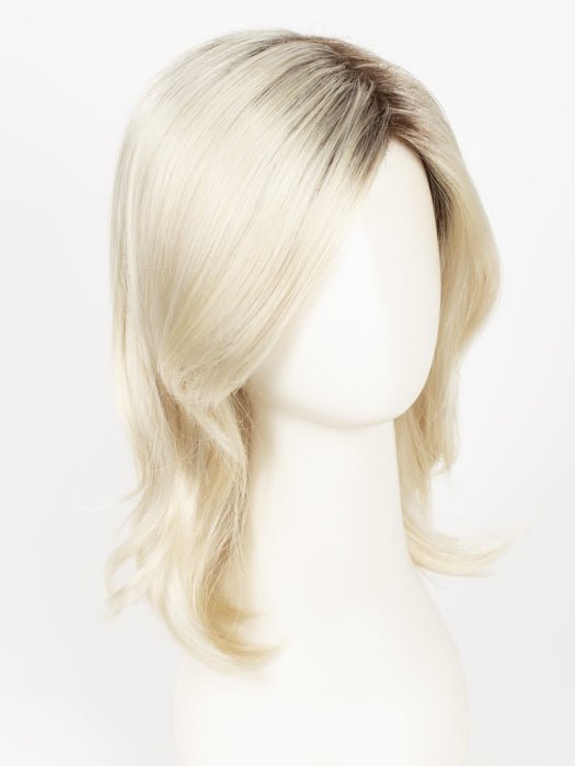 SEASHELL-BLONDE-R | Cool White Blonde and Creamy White Tones with Soft Brown Roots