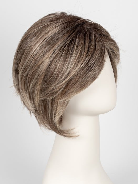 GF12-22SS CAPPUCCINO | Light Golden Brown Evenly Blended with Cool Platinum Blonde Highlights with Dark Roots