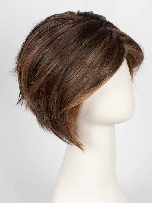 GF8-29SS HAZELNUT | Medium Brown With Ginger Red Highlights & Dark Brown Roots