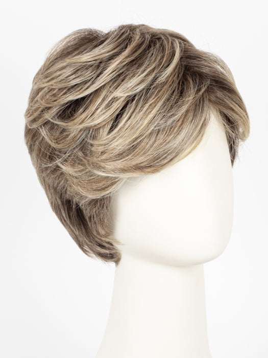 GF12-22SS SHADED CAPPUCCINO | Light Golden Brown Evenly Blended with Cool Platinum Blonde Highlights with Dark Roots