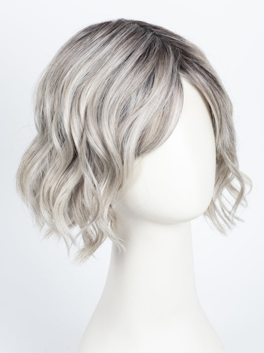 CHROME | Medium Grey with Platinum Tips, Dark Brown Roots