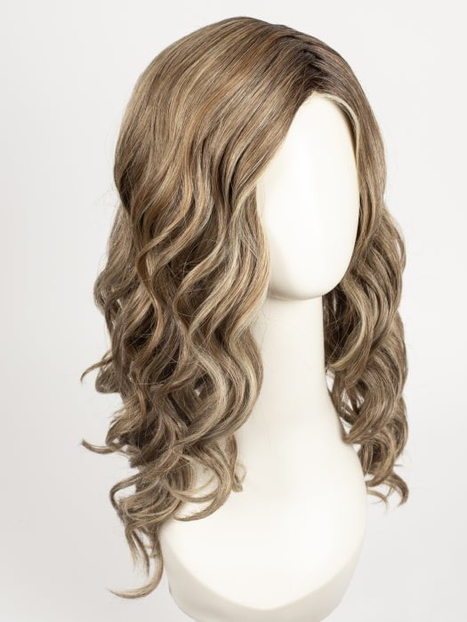 RL12/22SS SHADED CAPPUCCINO | Light Golden Brown Evenly Blended with Cool Platinum Blonde Highlights with Dark Roots