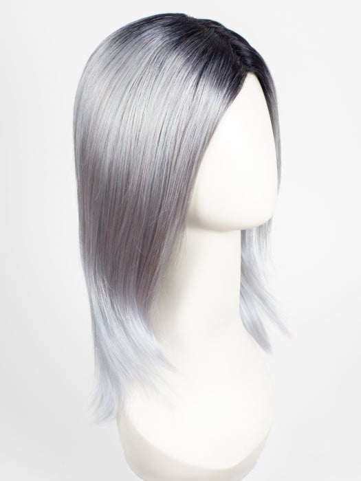 PASTEL-BLUE-R | Pastel periwinkle tone base with a dark black/purple root