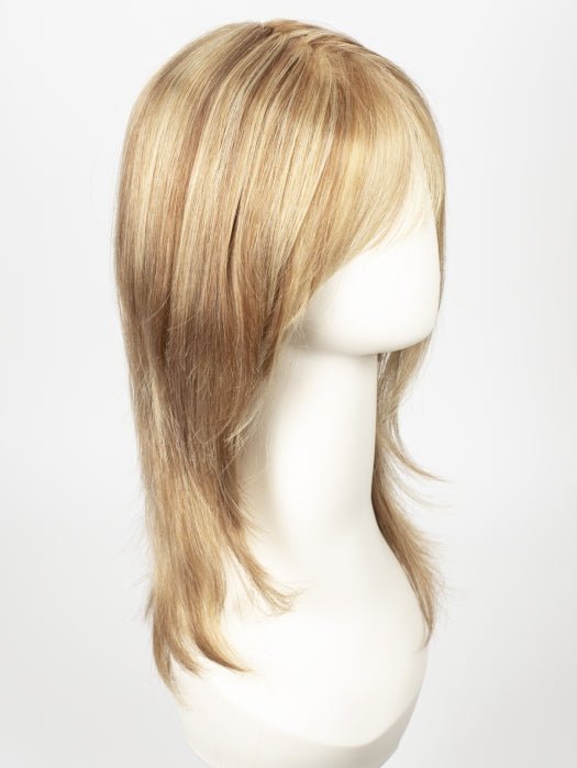 Color R14/25 = Honey Ginger: Dark Strawberry Blonde Blended With Pale Gold Blonde