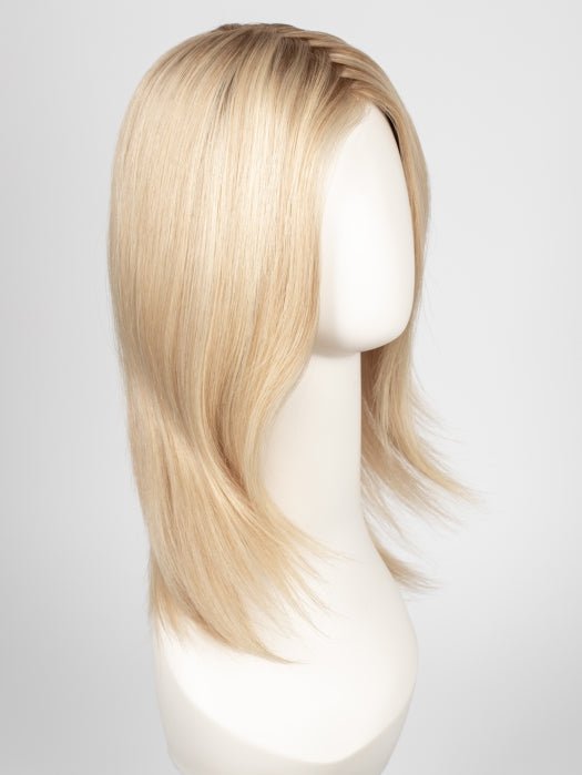 CHAMPAGNE ROOTED | Light Beige Blonde, Medium Honey Blonde, and Platinum Blonde blend with Dark Roots