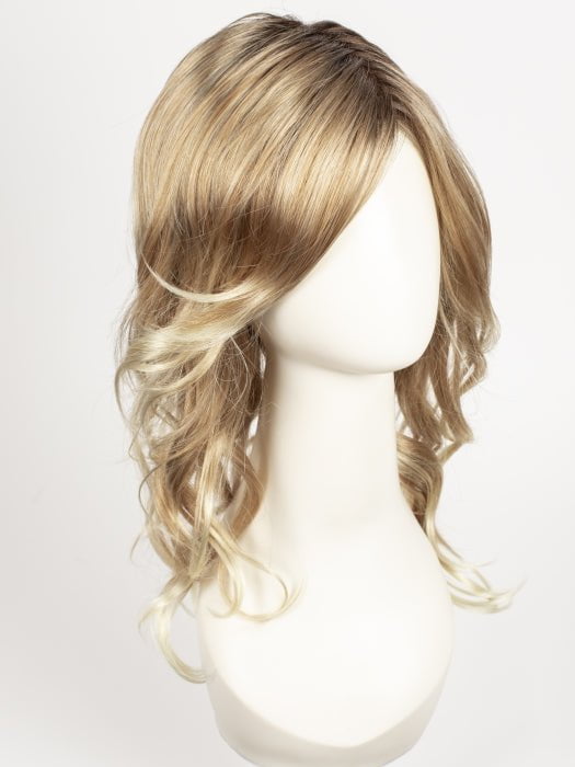 27T613S8 | Medium Natural Red-Gold Blonde and Pale Natural Gold Blonde Blend and Tipped, Shaded with Medium Brown