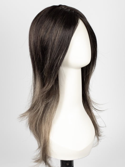 S2-103/18RO MIDNIGHT | Cascading Ombre Shade | Long Dark Roots blend into Lighter Brown Tones and Sparkling Ash Blond Tips